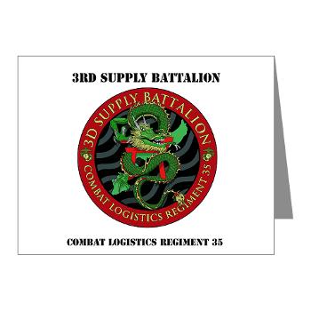3SB - M01 - 02 - 3rd Supply Battalion with Text - Note Cards (Pk of 20) - Click Image to Close